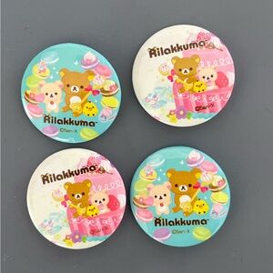 San x Rilakkuma bear badge button round pin lot (4)